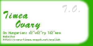 timea ovary business card